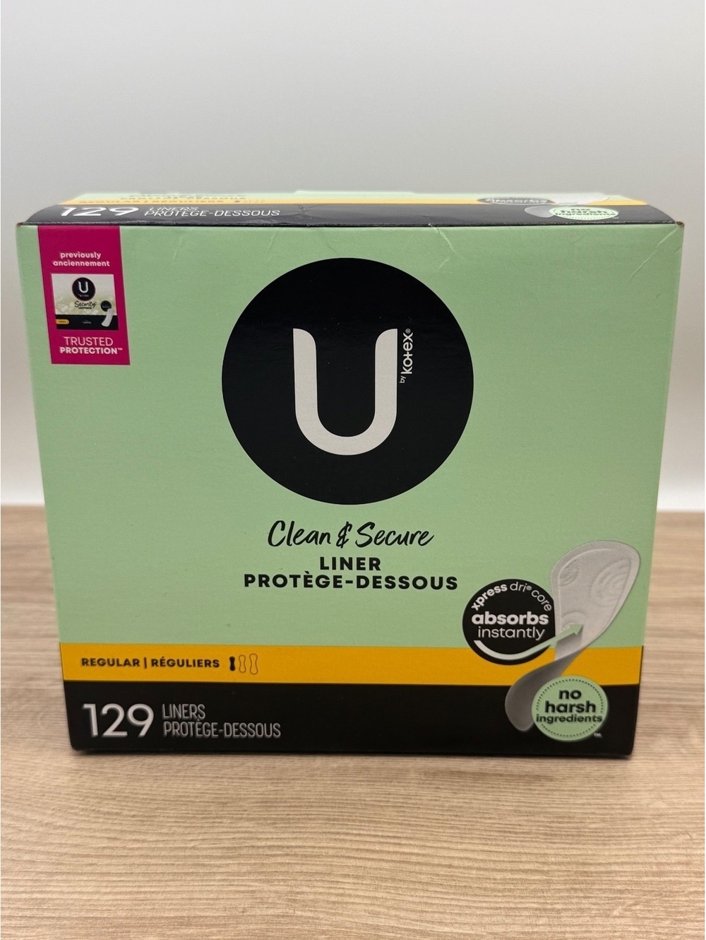 U by Kotex Clean & Secure Liners Regular 129 Count NEW sealed